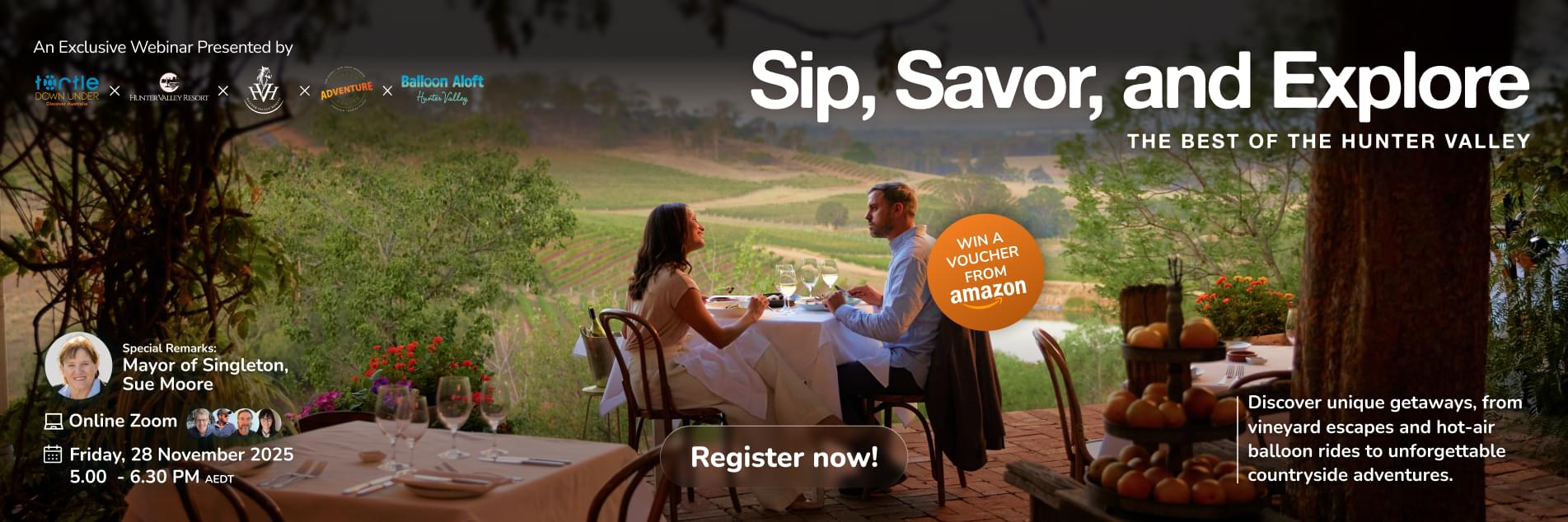 TDU's Webinar on November: Sip, Savor, Explore - Hunter Valley